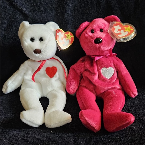 TY Pair of Valentino and Valentina Beanie Babies - Picture 1 of 9